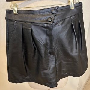 Black  Faux Leather Shorts